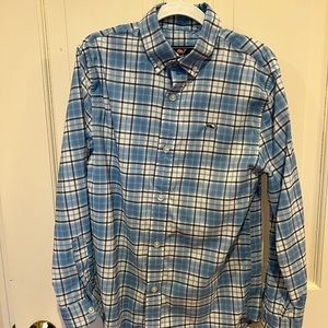 Vineyard Vines boys small 8-10 blue plaid button down
